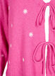 Knitted cardigan with tie details and embroidery, Raspberry Rose Comb, Packshot image number 2
