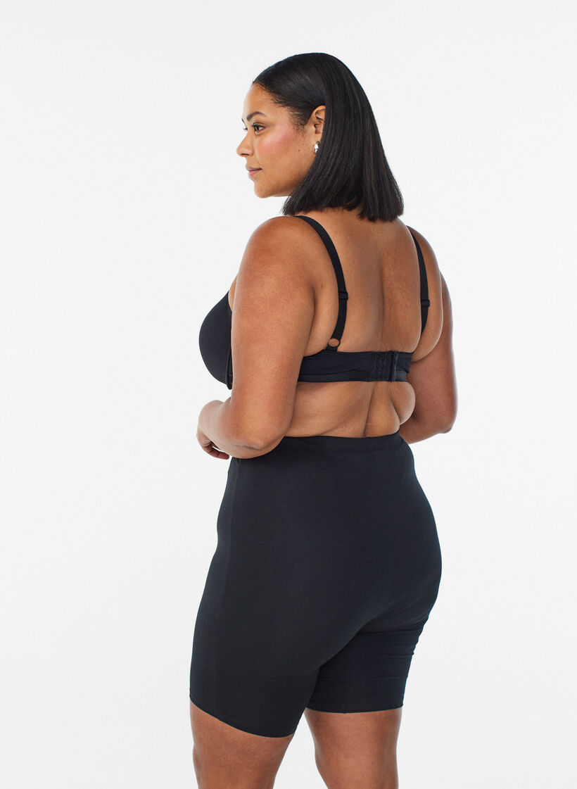 Cotton panties with long legs, Black, Model image number 1