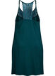 Sleeveless viscose nightgown with lace details, Green, Packshot image number 1