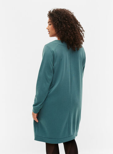 Sweatshirt dress with v-neckline, Sea Pine, Model image number 1