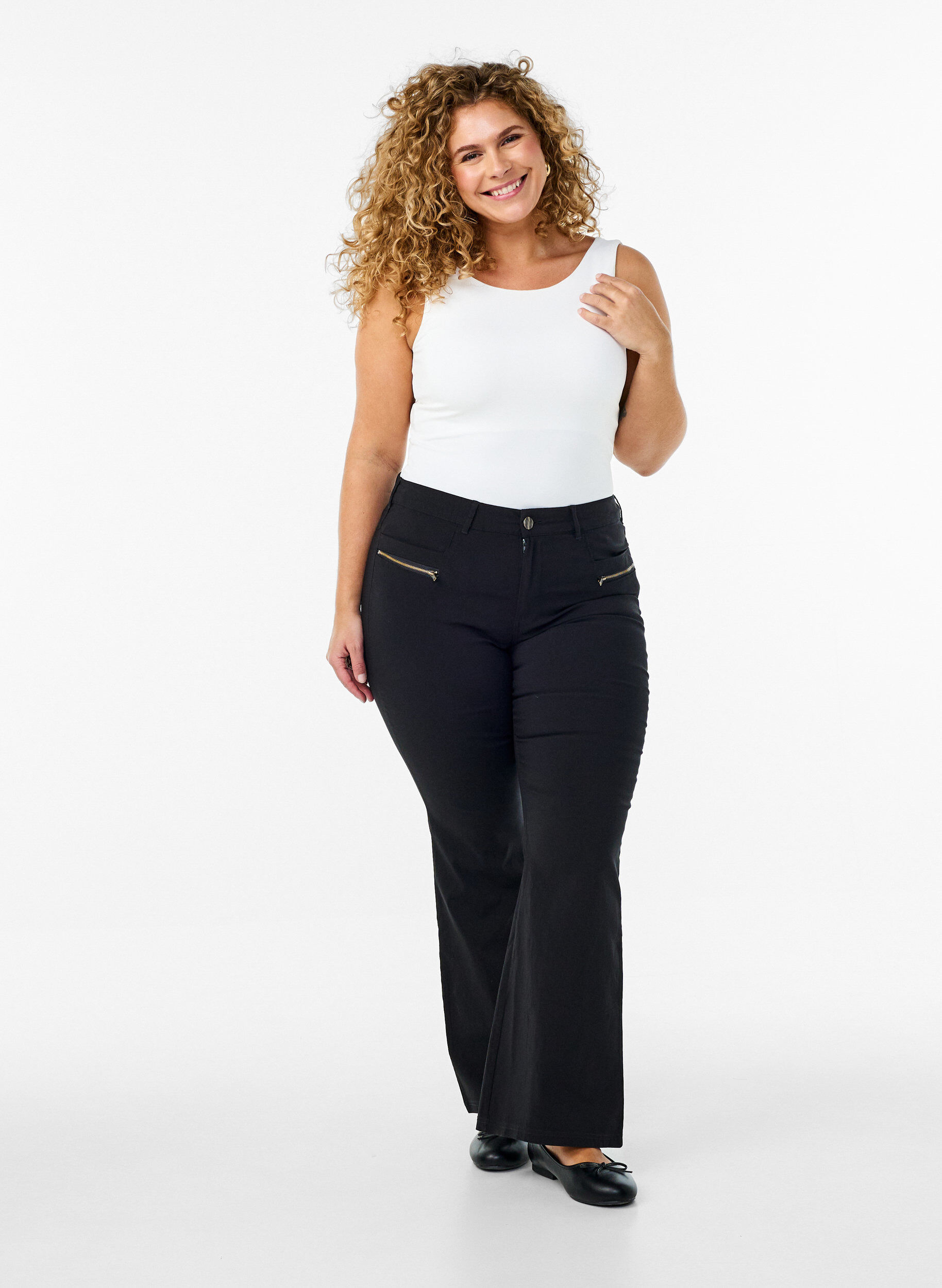 Zizzifashion Bootcut trousers, Black, Model image number 0