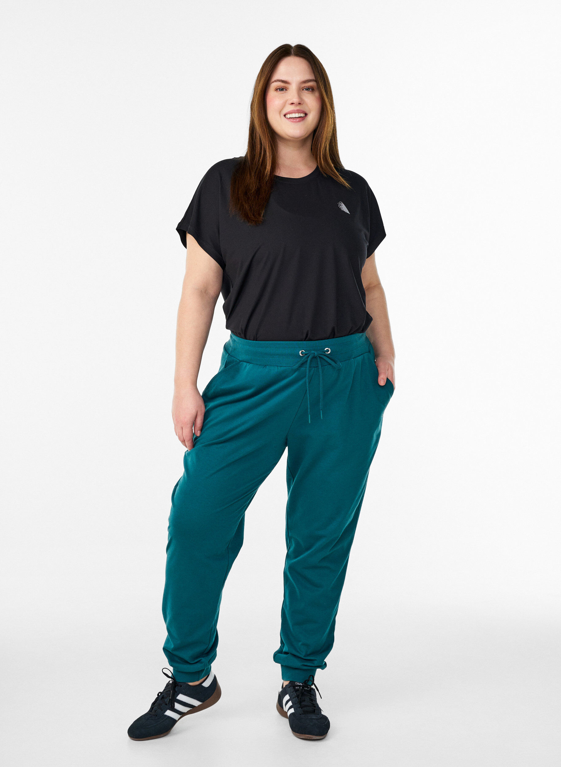 Zizzifashion Loose tracksuit trousers with pockets, Green, Model image number 1