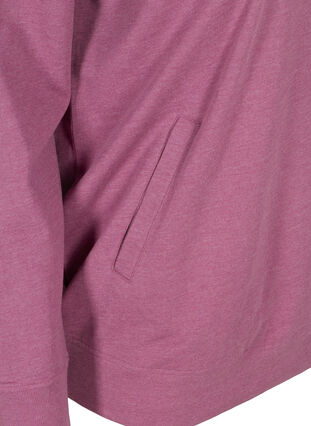 Mottled sweatshirt with zip, Grape Nectar Melange, Packshot image number 3
