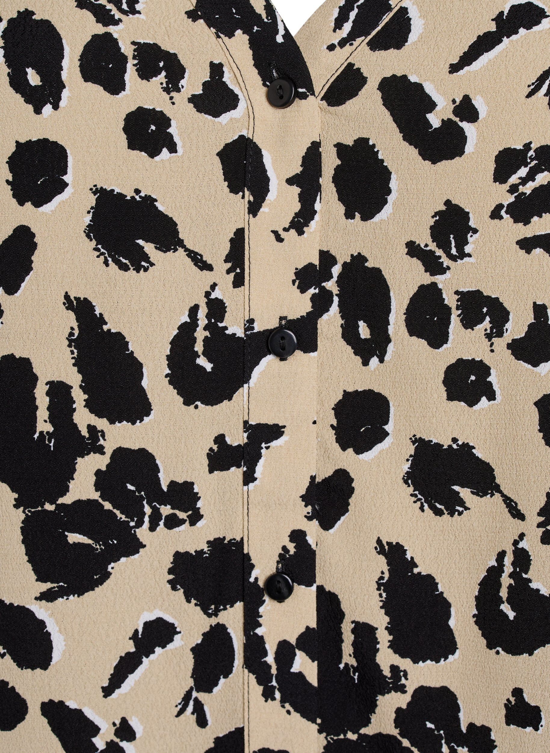 Zizzifashion Short-sleeved viscose blouse, Beige, Packshot image number 2