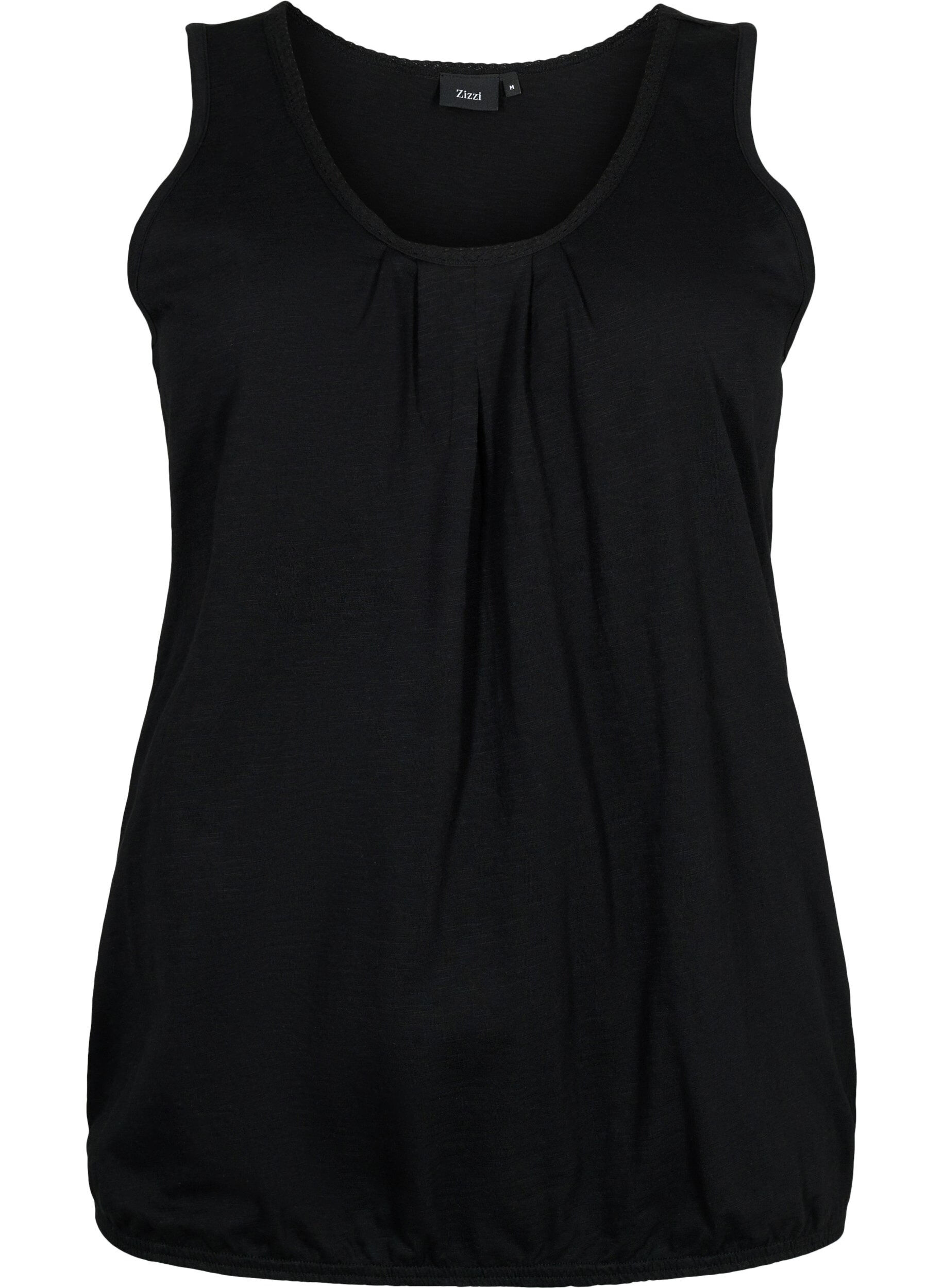 Zizzifashion 2-pack cotton top with lace trim, Rosebloom / Black, Packshot image number 3