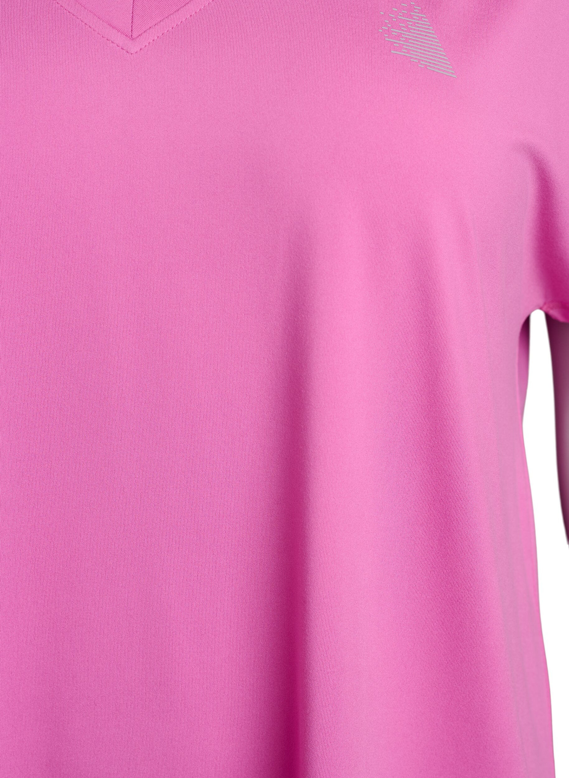 ZizzifashionLoose training t-shirt with v-neck, Pink, Packshot image number 2