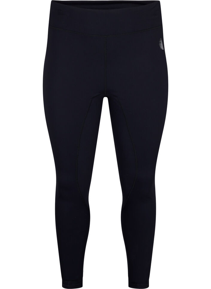 Workout tights with inner thigh reinforcement, Black, Packshot image number 0