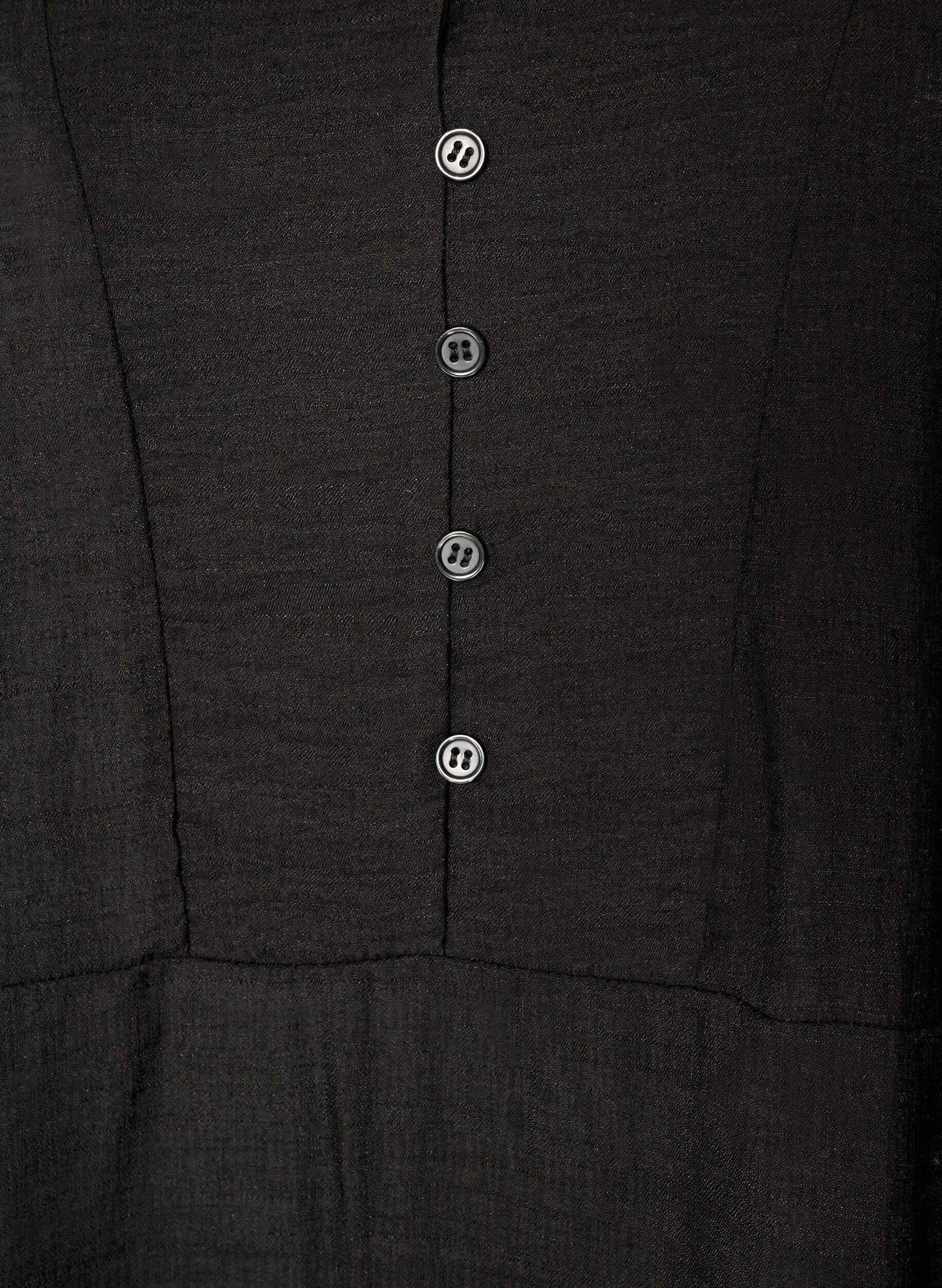 ZizzifashionViscose dress with embroidery and tiered ruffles, Black, Packshot image number 2
