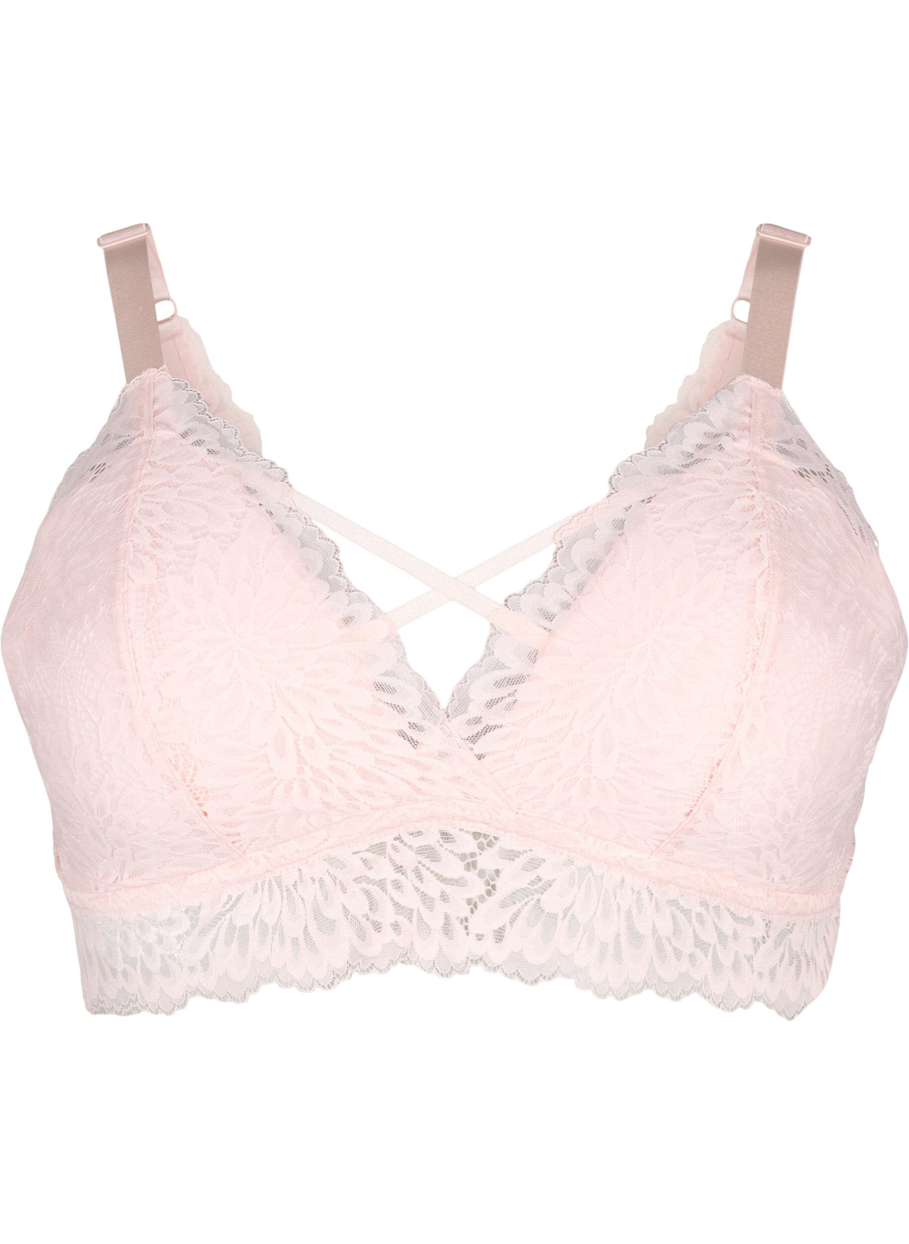 Zizzifashion Bralette with string detail and soft padding, Rose, Packshot image number 0