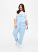 Striped denim overalls, Light Blue, Model image number 0