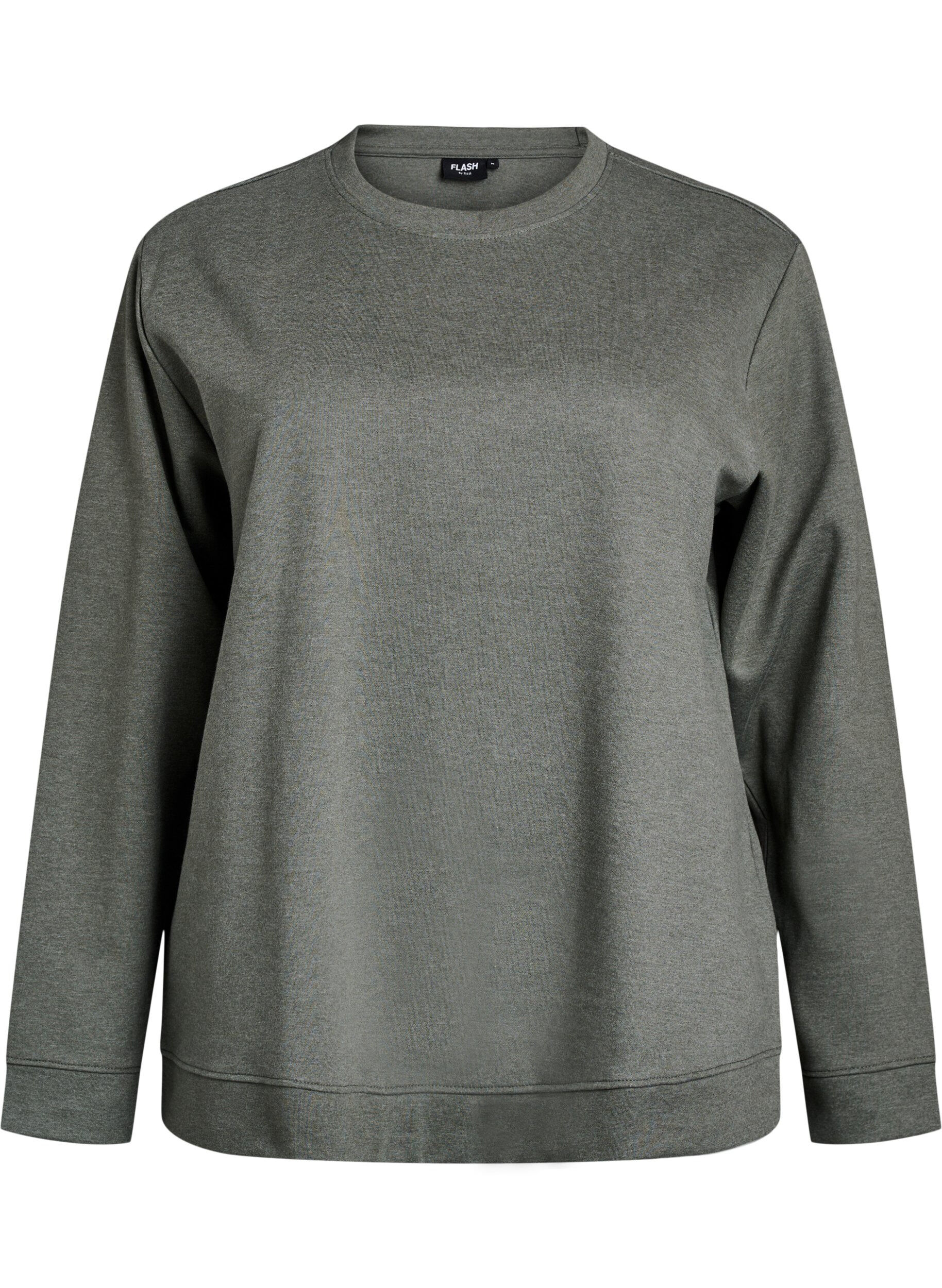 ZizzifashionSweatshirt with crew neck, Green, Packshot image number 0