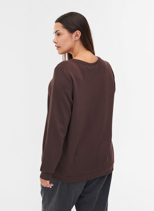 Sweat blouse with round neck and long sleeves, Molé, Model image number 1