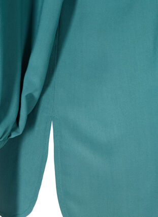 Viscose shirt with 3/4-length puff sleeves, Sea Pine, Packshot image number 3