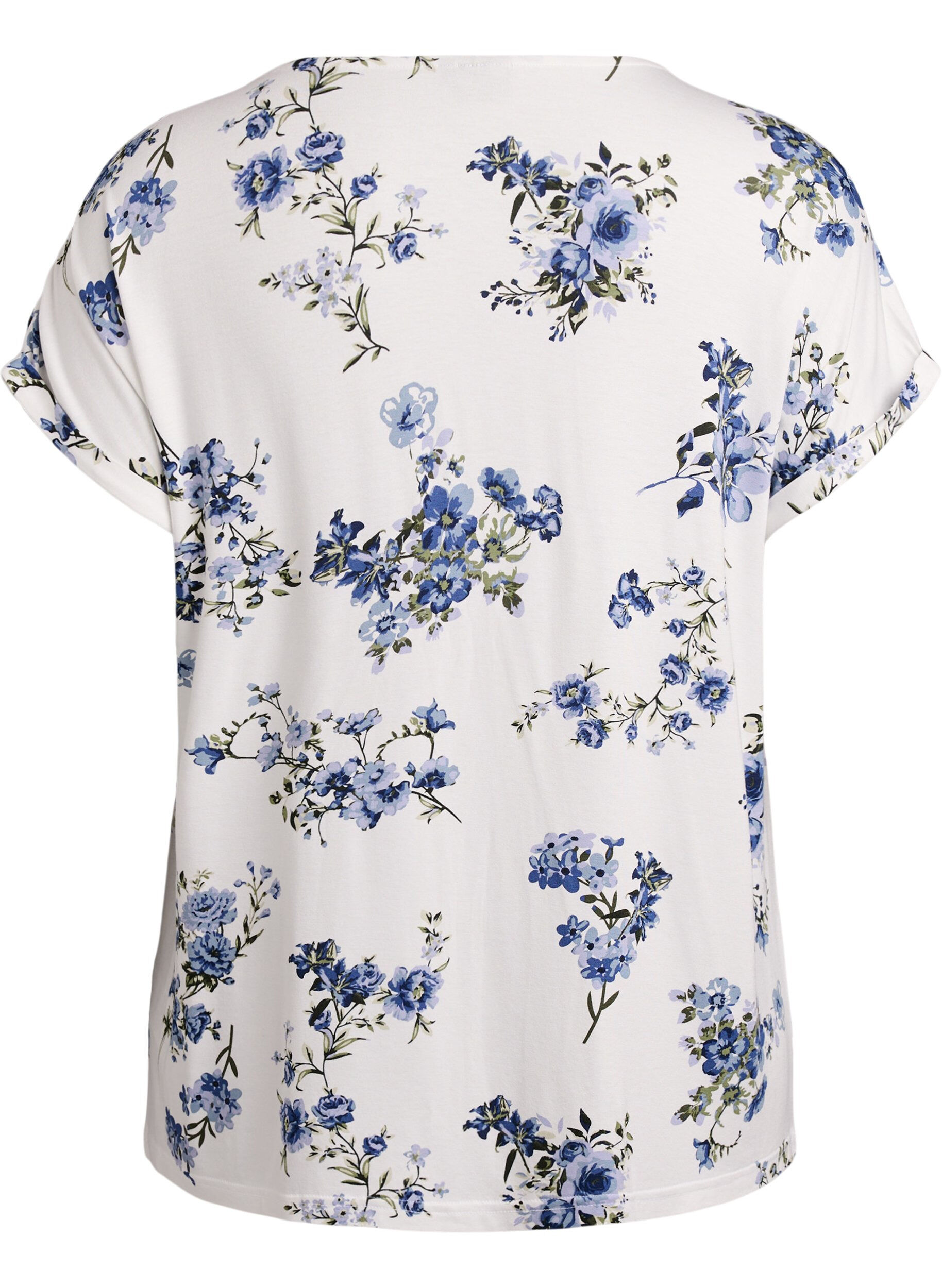 Zizzifashion T-shirt with floral print, Vanilla, Packshot image number 1