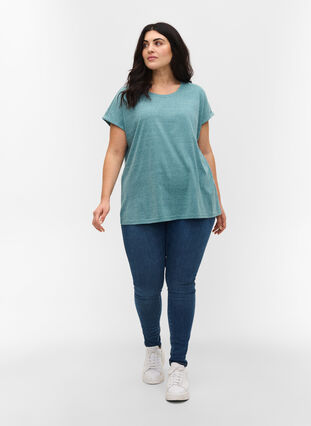 Marled cotton t-shirt, Dragonfly Melange, Model image number 2