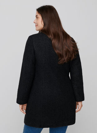 Jacket with wool and a zip, Black, Model image number 1