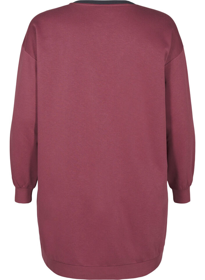 Long sweatshirt with colourblock, Rose B. Color Block, Packshot image number 1