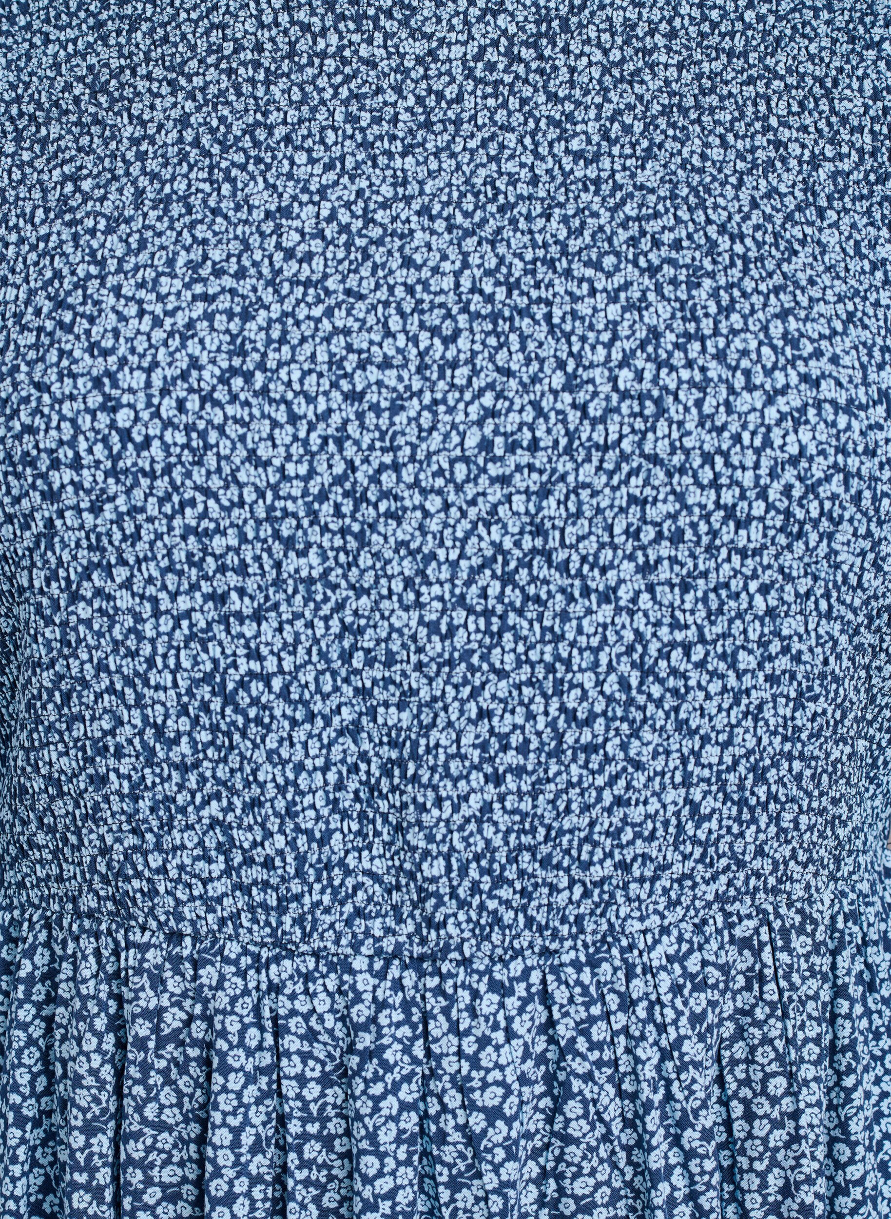 Zizzifashion Dress with a smocked top and ditsy floral pattern, Blue, Packshot image number 2
