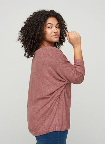 Marled blouse with an adjustable hem, Burlwood Melange , Model image number 1