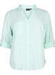 Shirt blouse with button closure in cotton-linen blend, Brook Green, Packshot image number 0