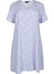 Short-sleeved dress with a V-neck, Blue, Packshot image number 0