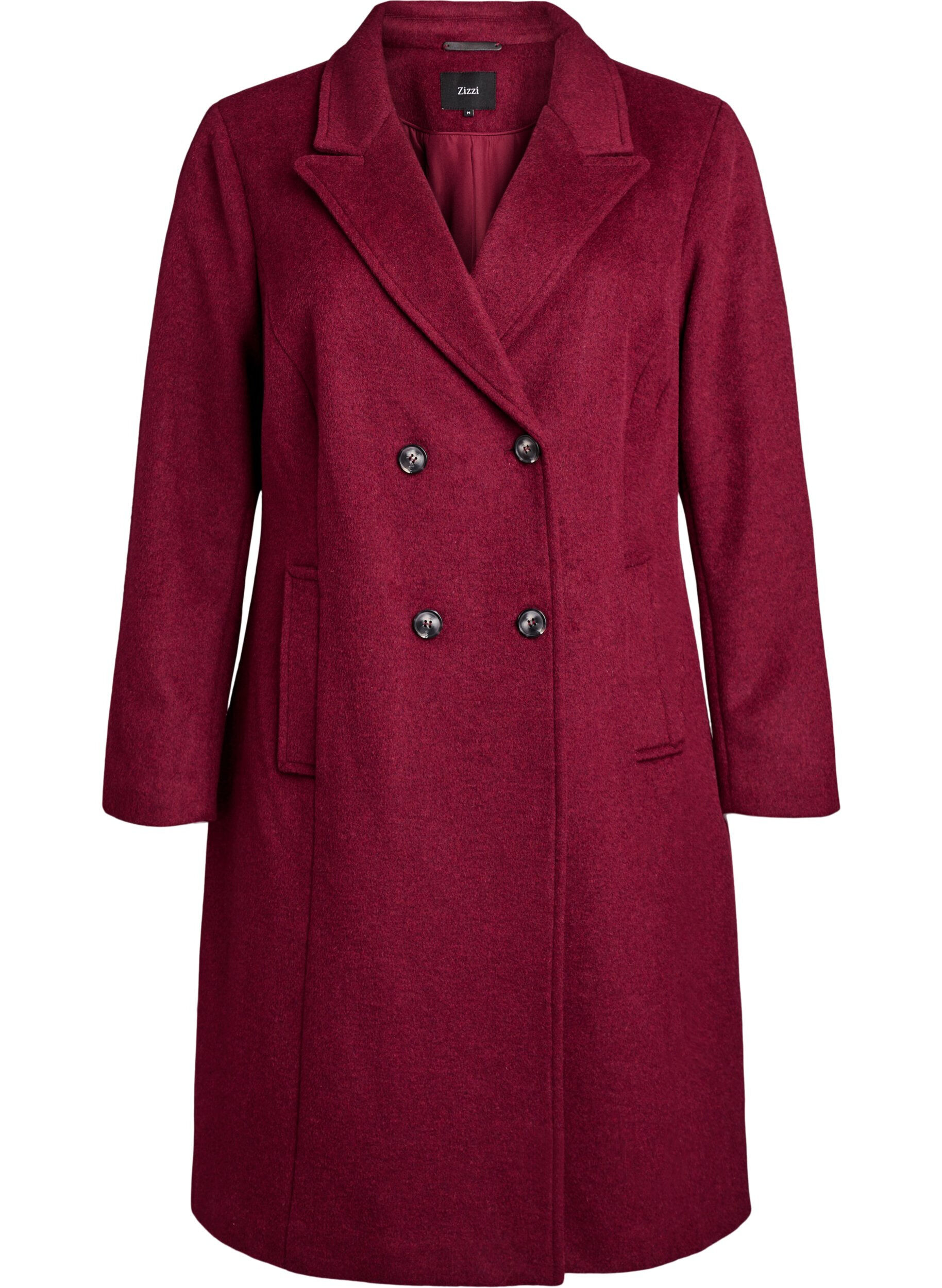 Wool-blend coat with double-breasted buttons
