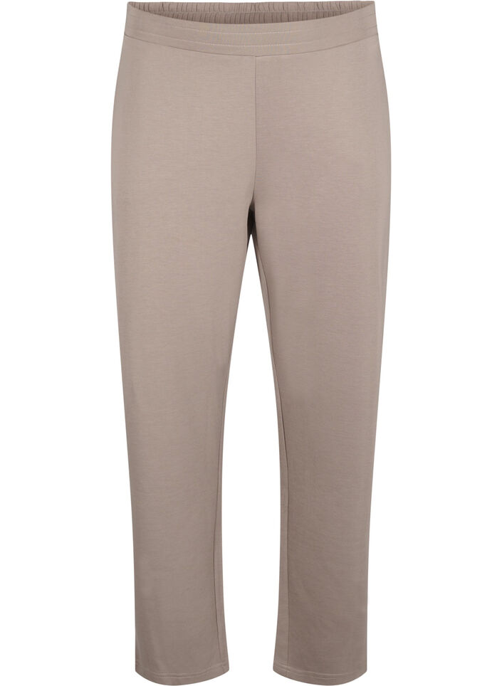 Modal-blend trousers with elasticated waistband, Beige, Packshot image number 0