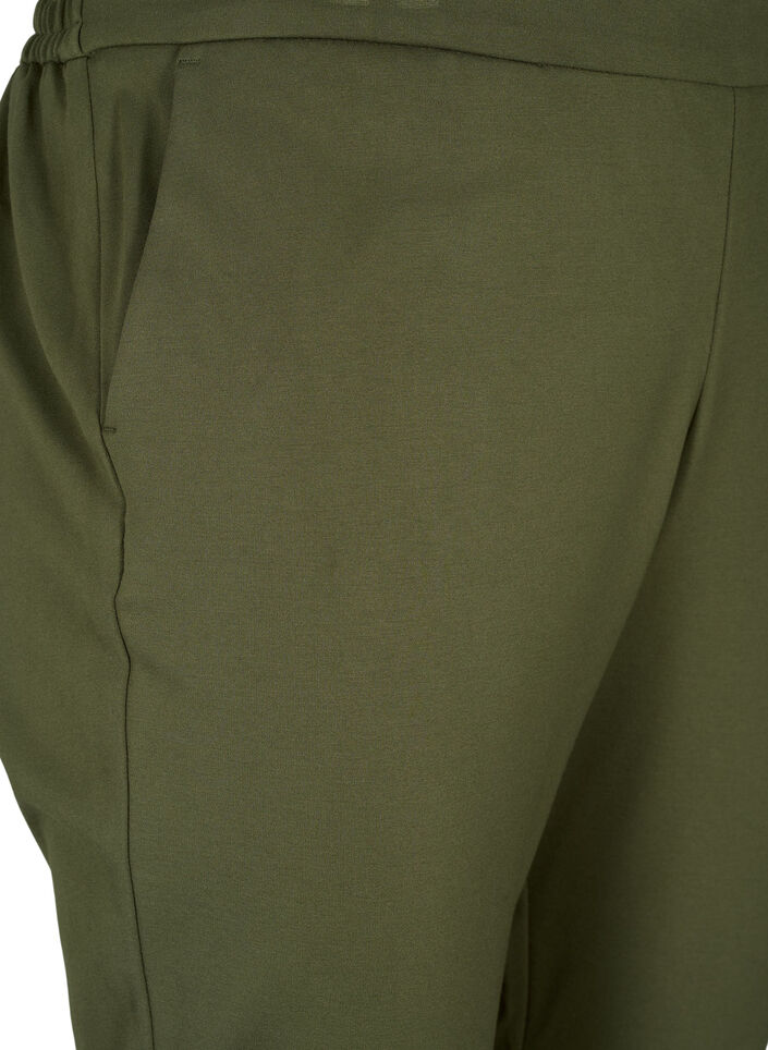 Cropped trousers with pockets, Green, Packshot image number 2