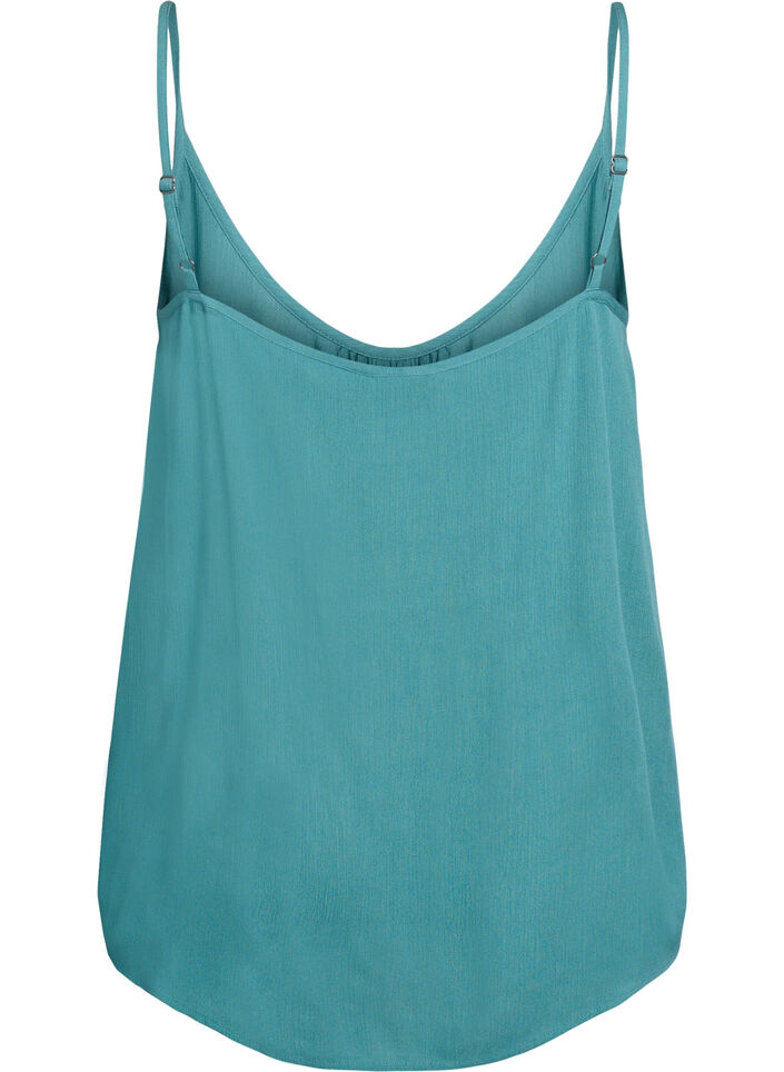 Strap top in viscose, Blue, Packshot image number 1