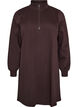 Sweatshirt dress with a high ribbed collar and zip, Brown, Packshot image number 0