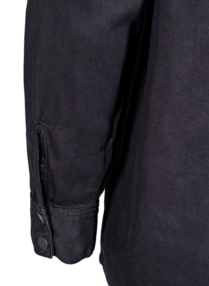 Denim shirt with chest pockets, Black, Packshot image number 3