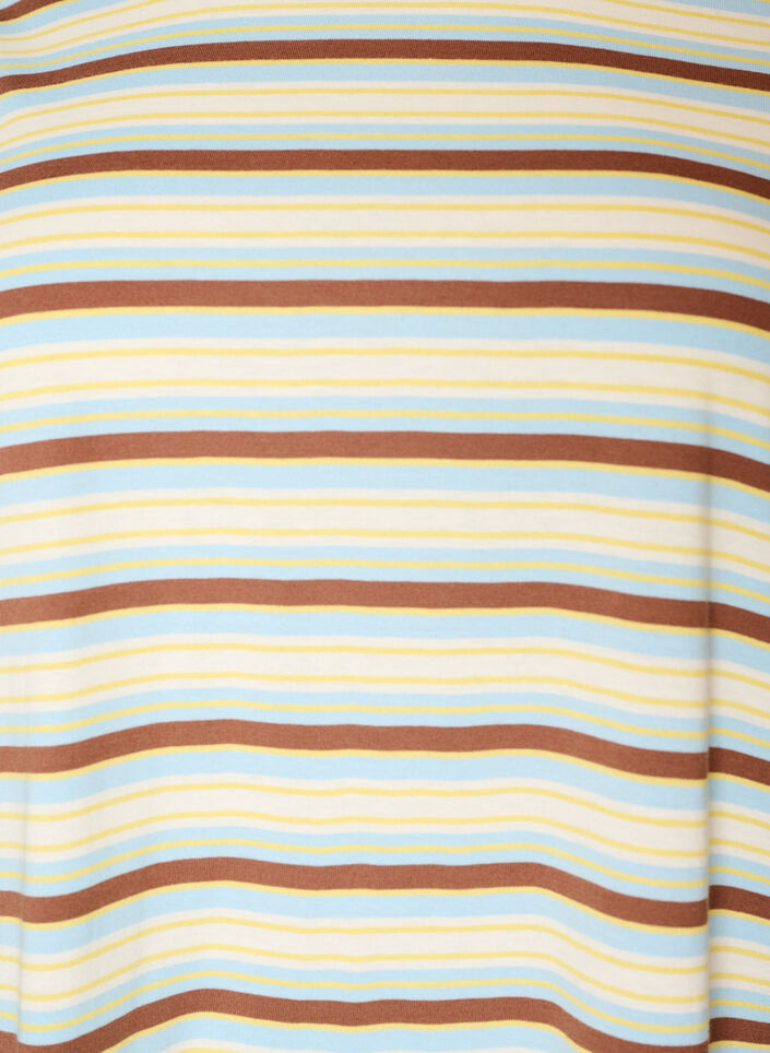 Striped organic cotton T-shirt, Brown, Packshot image number 2