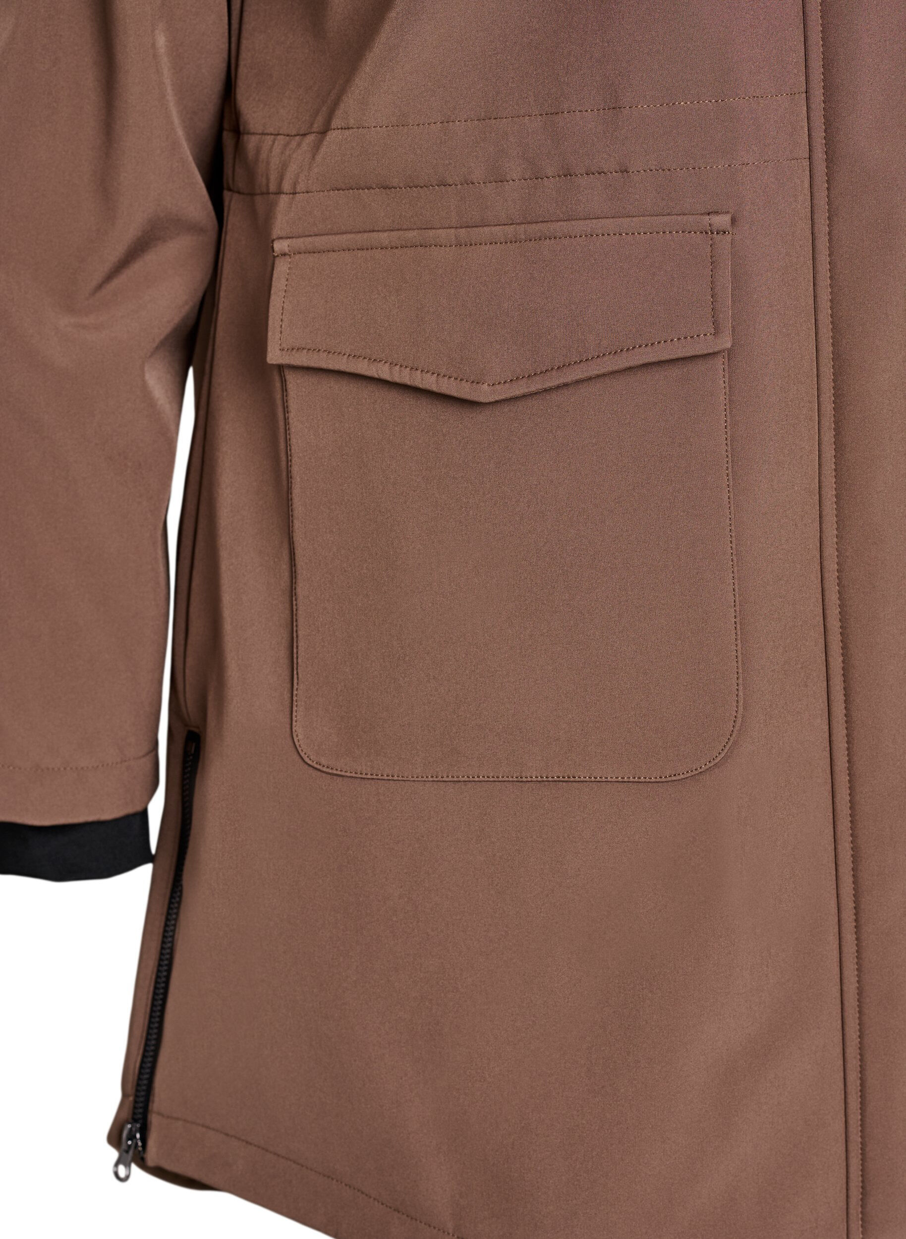 Zizzifashion Water-repellent softshell jacket with quilted lining, Brown, Packshot image number 3