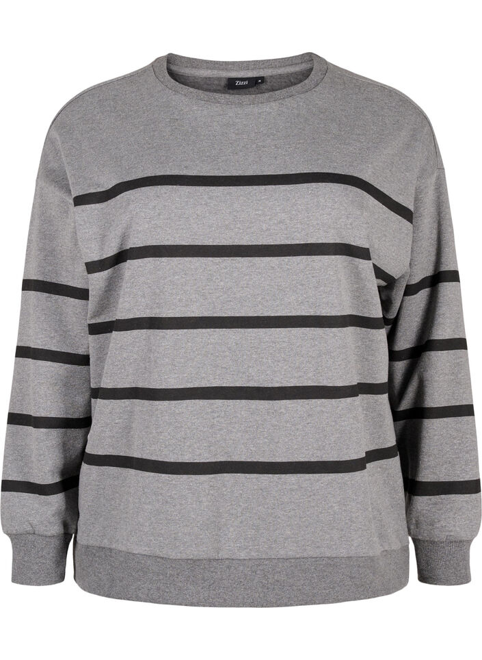 Sweatshirt with stripes, MGM w. Black Stripe, Packshot image number 0