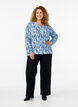 Long-sleeved blouse with print and V-neck, Vanilla, Model image number 1