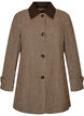Checked coat with corduroy collar, Brown, Packshot image number 0