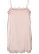 Long satin top with lace edges, Red, Packshot image number 1