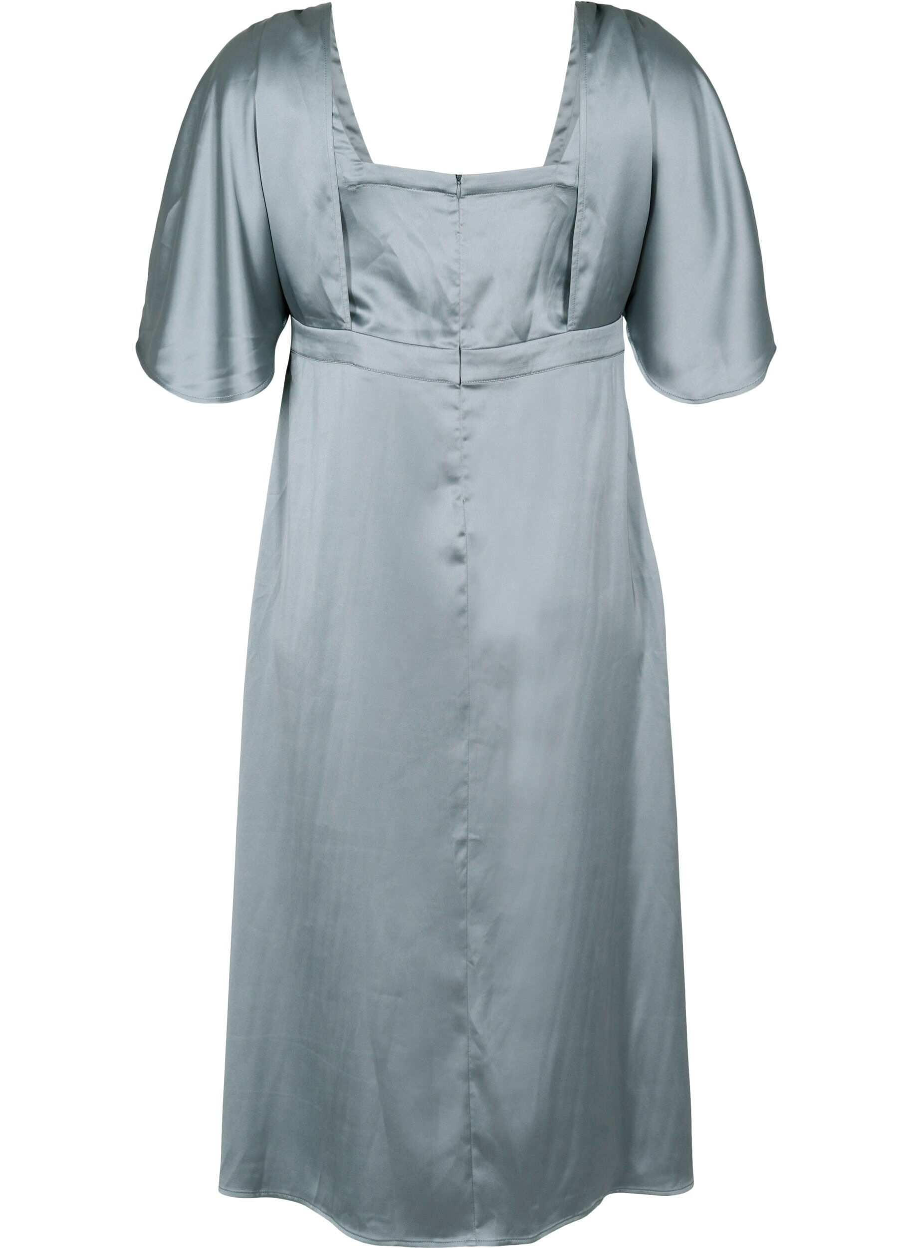 Zizzifashion Maxi dress with wrap and short sleeves, Silver Blue, Packshot image number 1