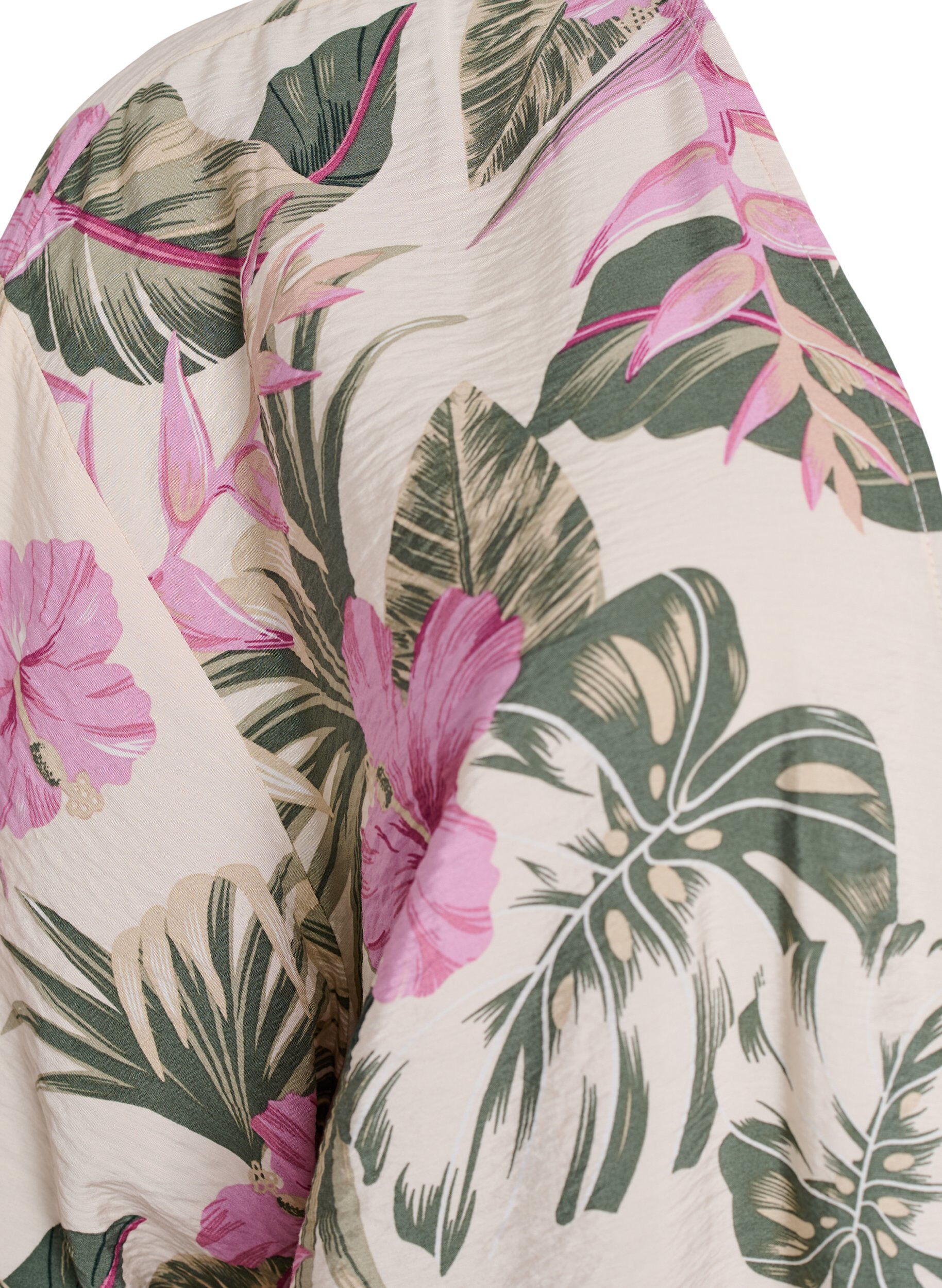 Zizzifashion Viscose kimono with 3/4 sleeves, Vanilla, Packshot image number 2