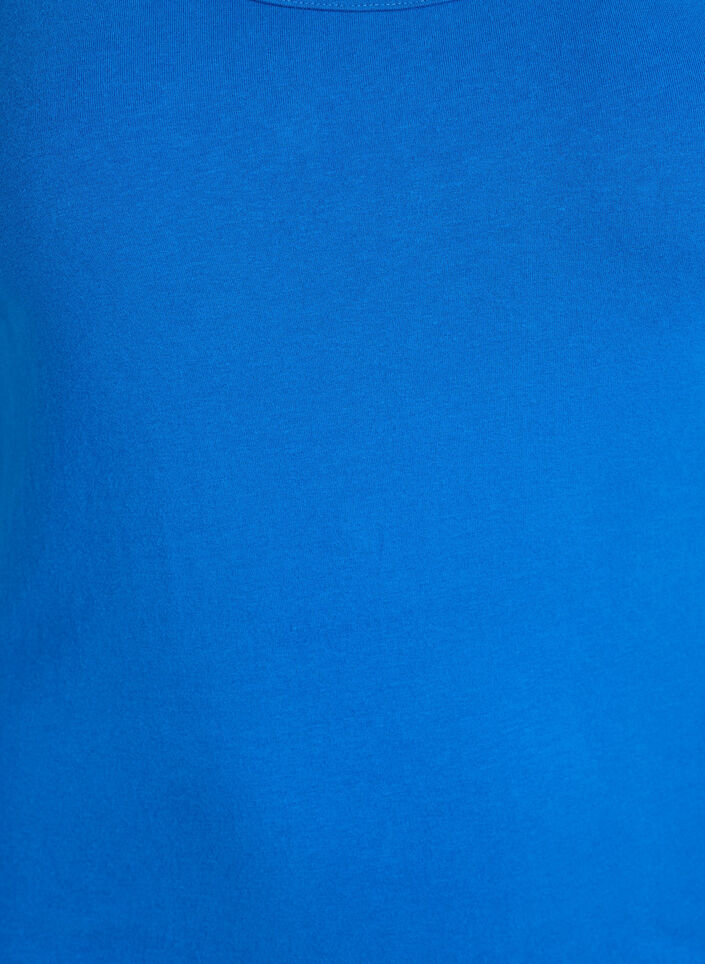 Solid color basic top in cotton, Blue, Packshot image number 2