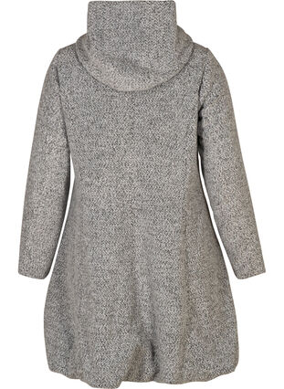 Long coat with wool, Light Grey Melange, Packshot image number 1