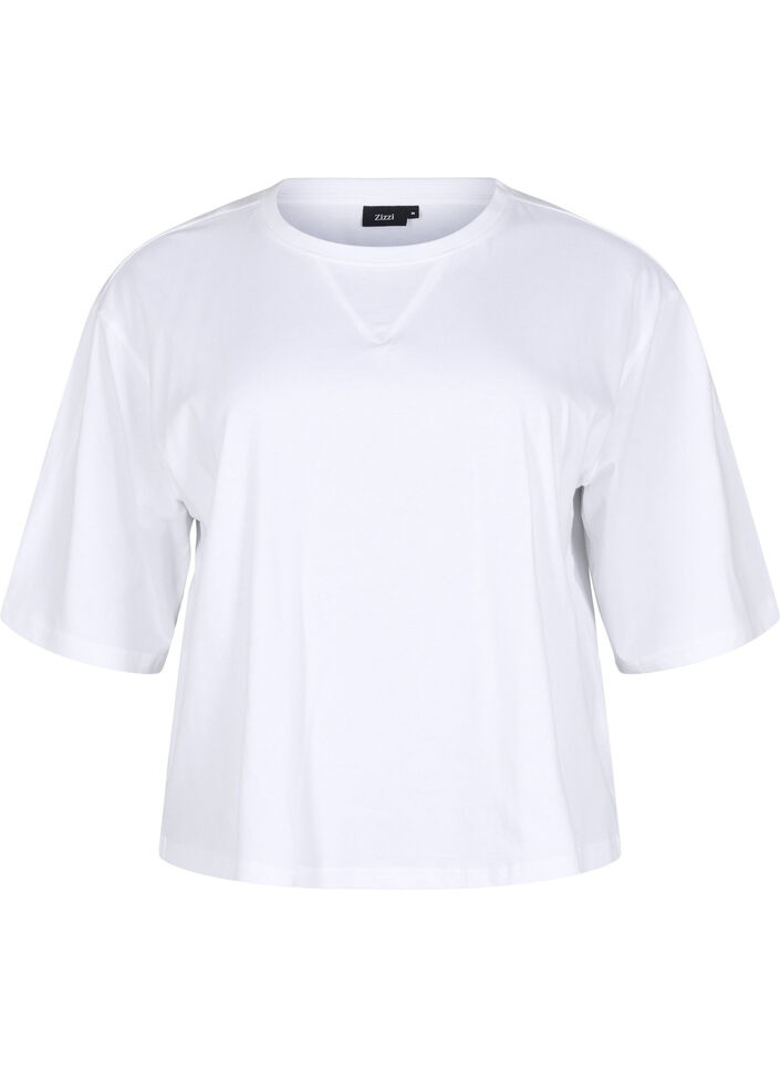 Boxy T-shirt in organic cotton, White, Packshot image number 0