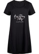 Short-sleeved nightgown in organic cotton, Black, Packshot image number 0