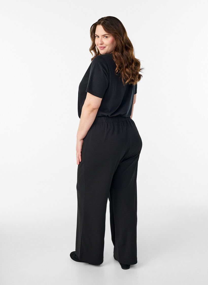 Wide-leg trousers, Black, Model image number 2