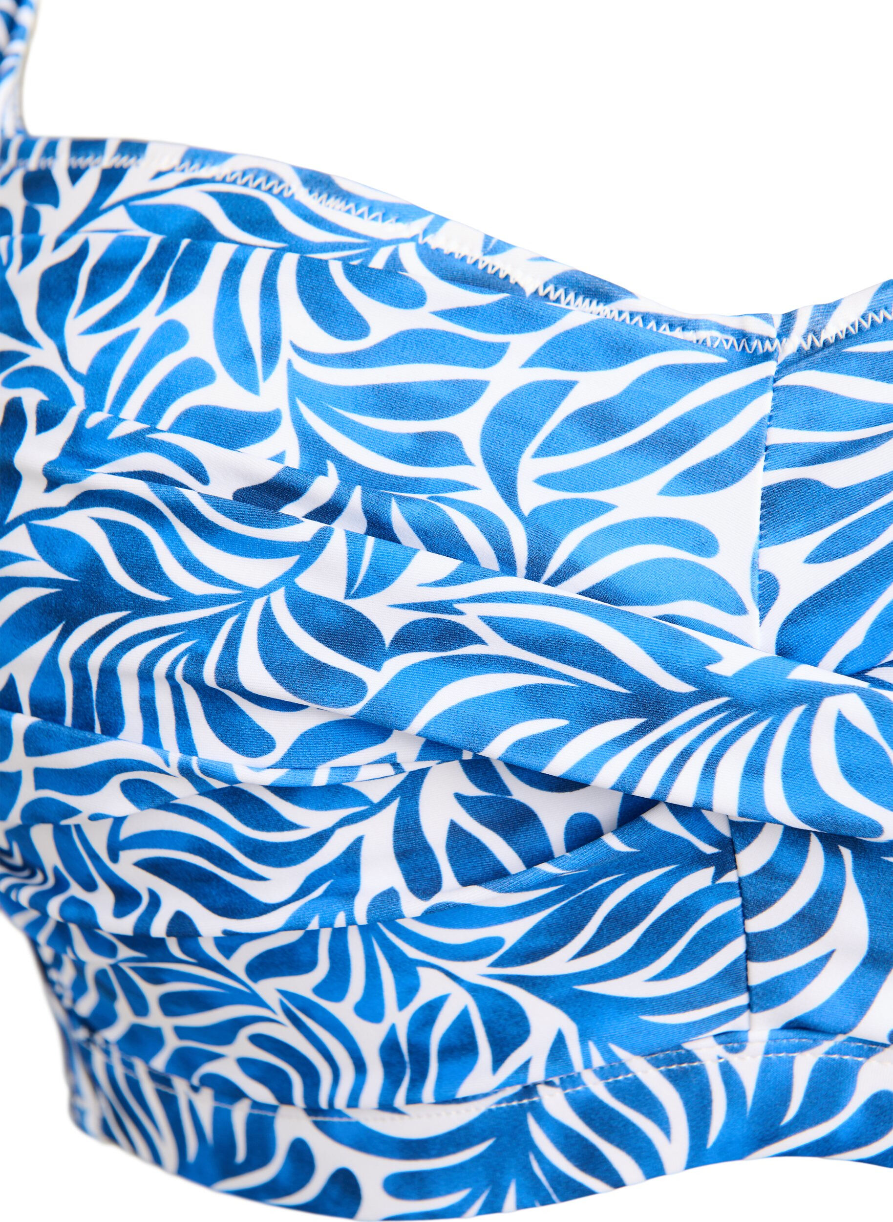 Zizzifashion Bikini top with padding and print, Blue, Packshot image number 2