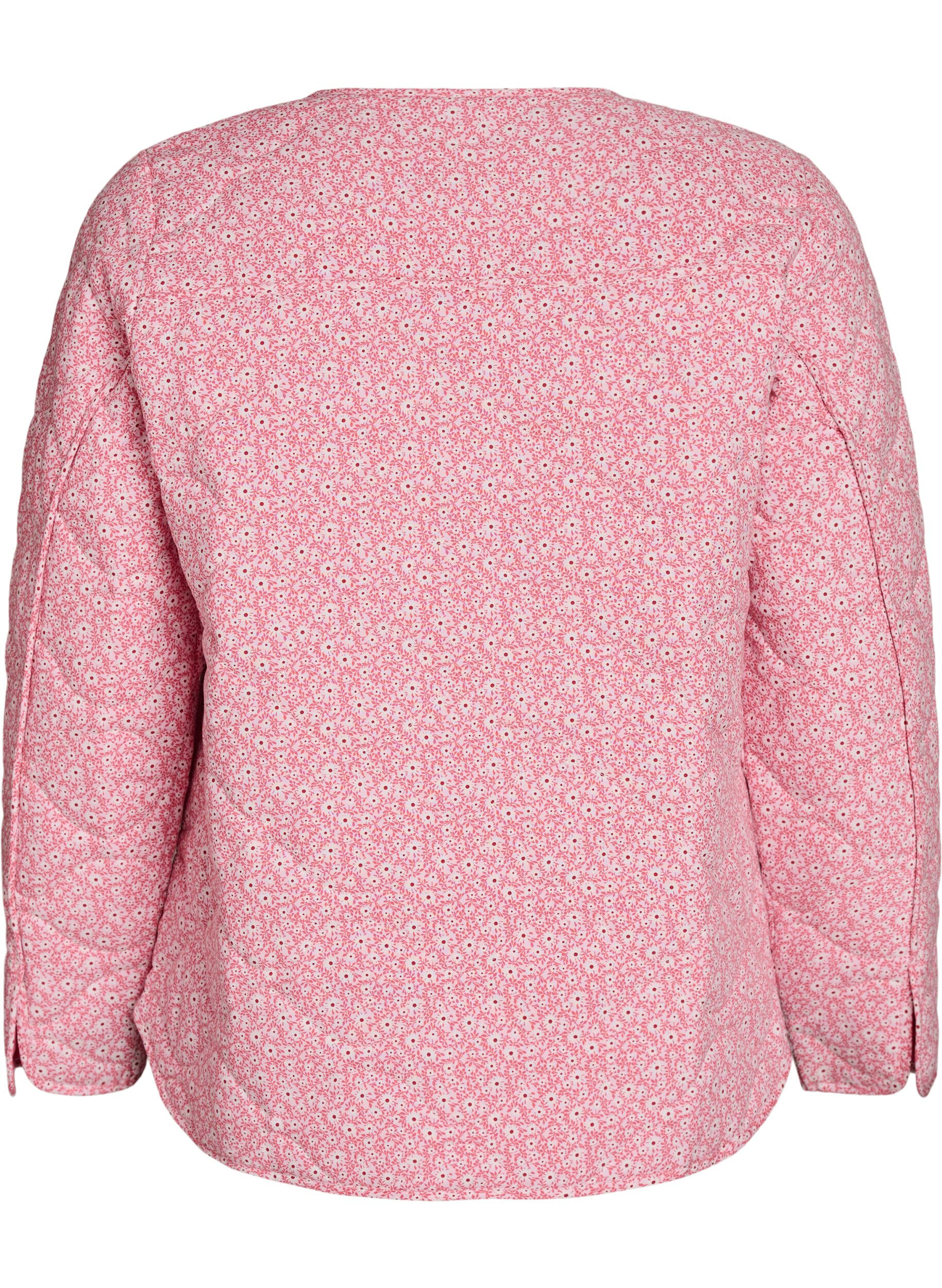 Zizzifashion Lightweight quilted jacket with floral print, Rose, Packshot image number 1
