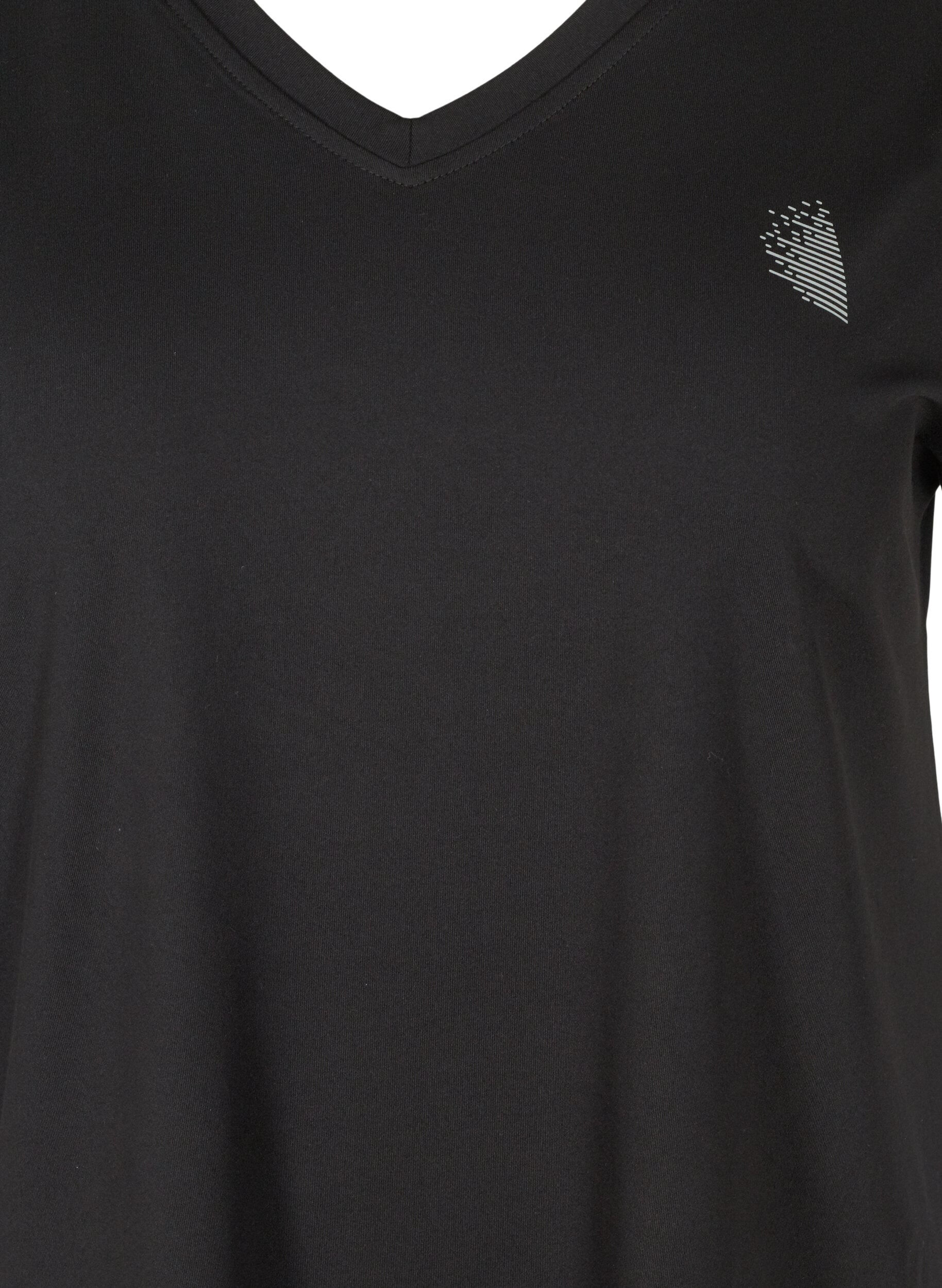 ZizzifashionLoose training t-shirt with v-neck, Black, Packshot image number 2