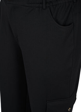 Loose trousers with elasticated trim and pockets, Black, Packshot image number 2