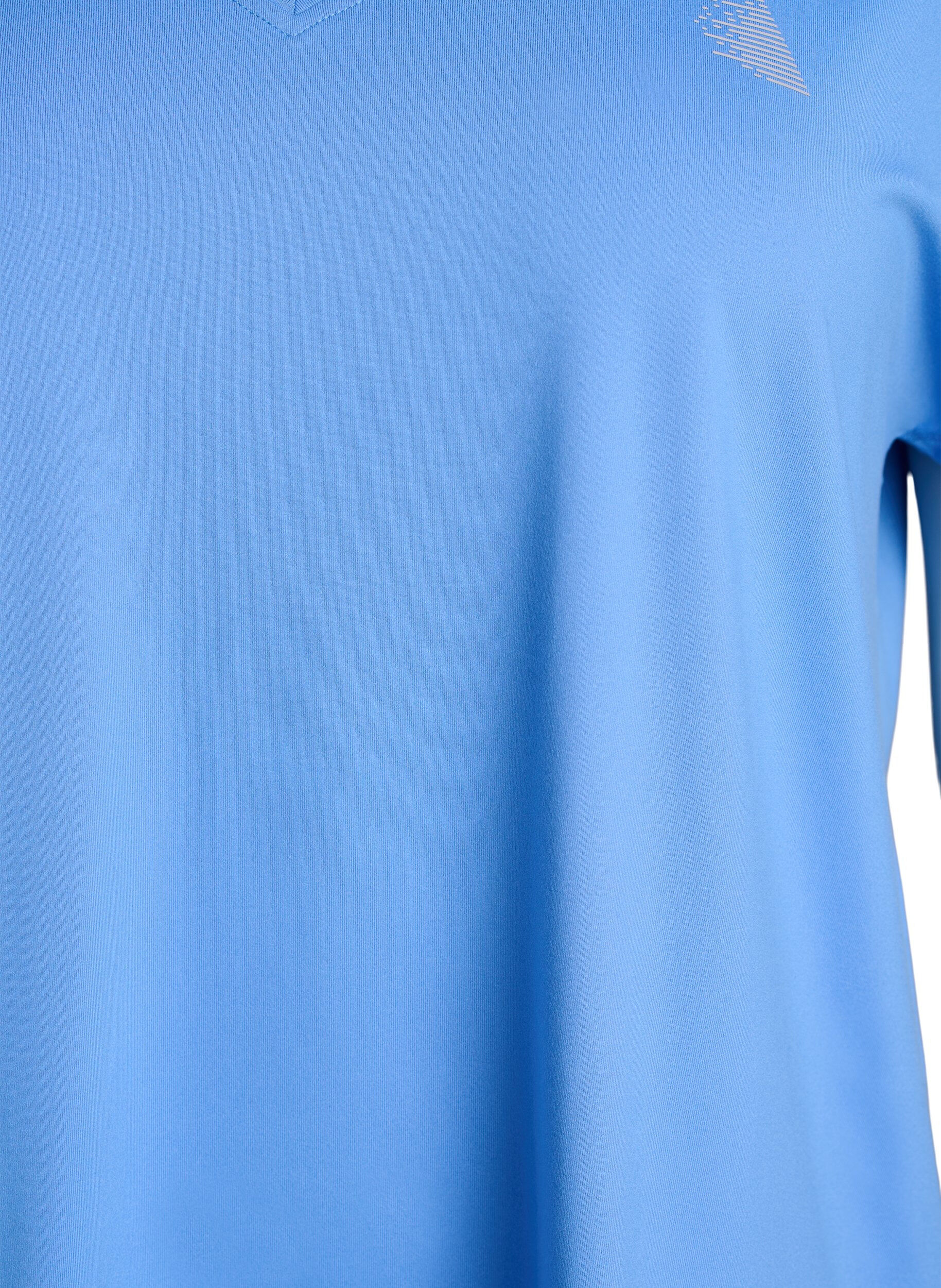 ZizzifashionLoose training t-shirt with v-neck, Blue, Packshot image number 2