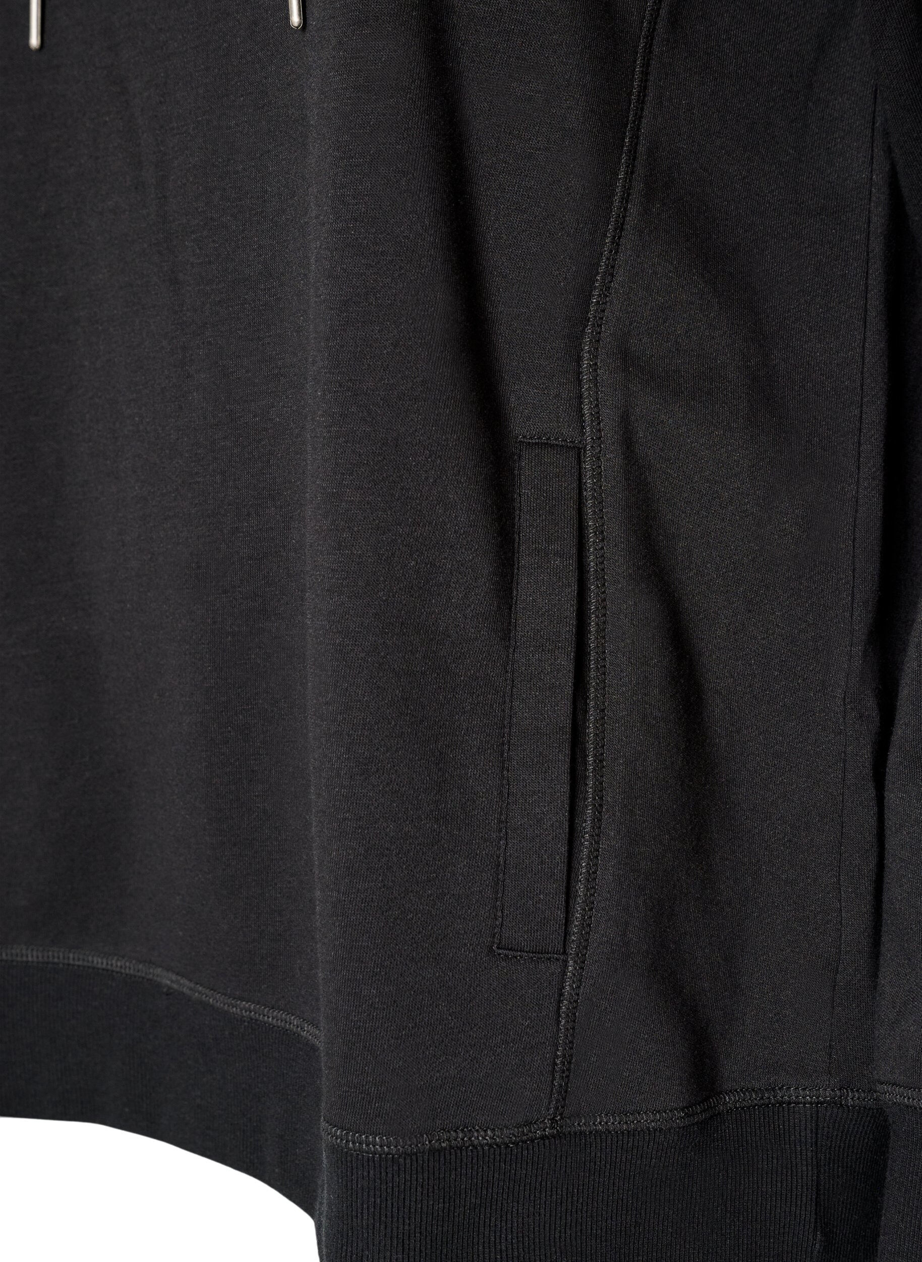 Zizzifashion Sweatshirt with high collar and pockets, Black, Packshot image number 3
